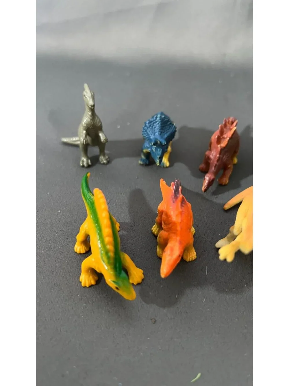 Miniature Dinosaur Toy Figures Set Of 9 Vibrant Colors Plastic